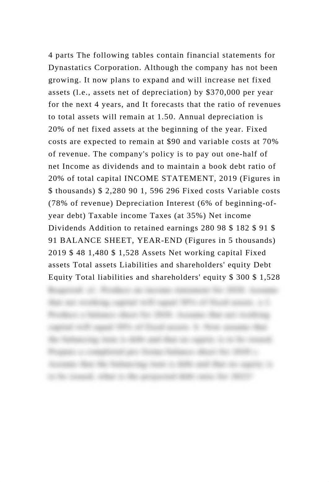 4 parts The following tables contain financial statements for Dynast.docx_dvrqdxzljrl_page2