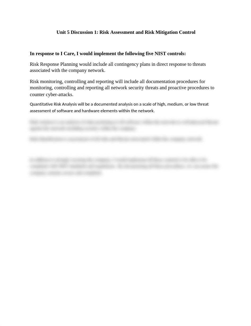 Unit 5 Discussion 1 Risk Assessment and Risk Mitigation Control_dvuzds5jllx_page1