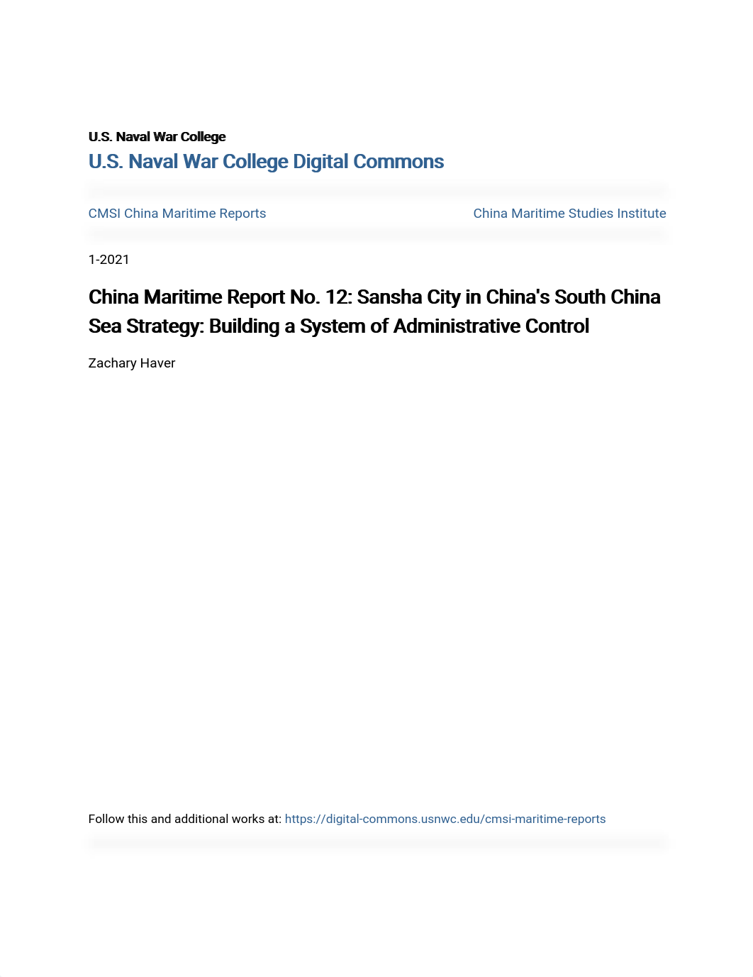 China Maritime Report No. 12_ Sansha City in Chinas South China.pdf_dvvp3hvxzo7_page1