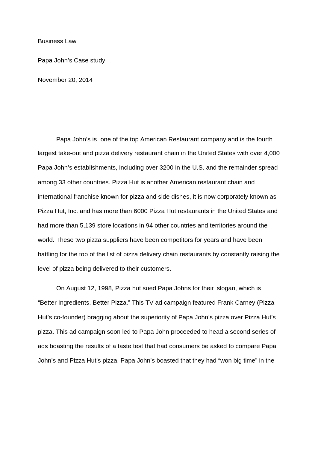 Business Law research project - Papa John's Case study - Paper_dvvs5r6gkfk_page1