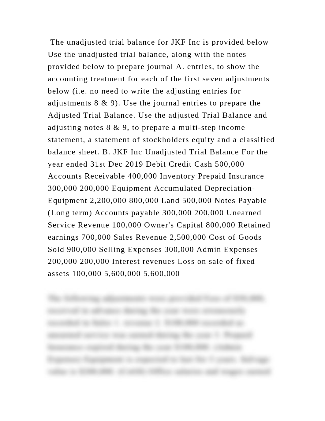 The unadjusted trial balance for JKF Inc is provided below Use the un.docx_dvvsd8iwpbu_page2