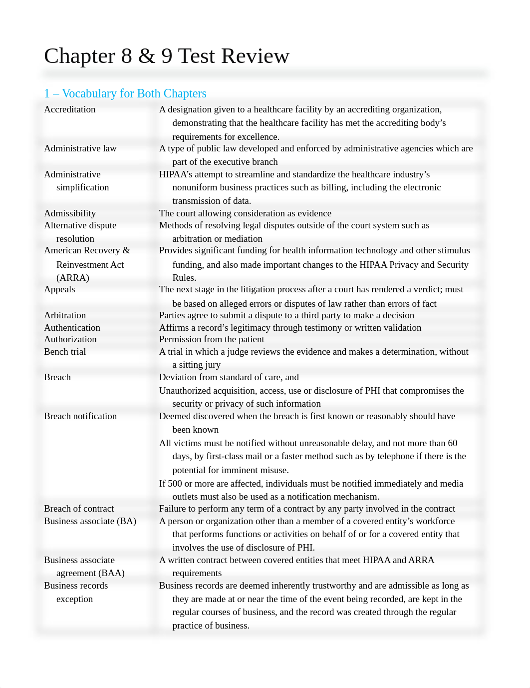 HIMT 1100 Chapter 8 & 9 Study Notes.docx_dvvzb6lh5to_page1