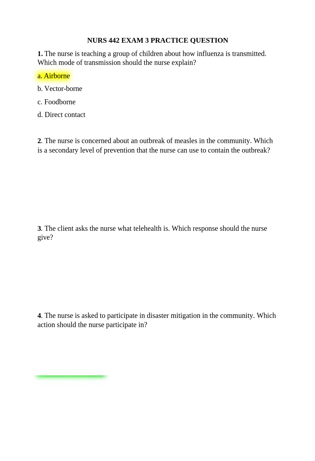 NURS 442 EXAM 3 PRACTICE QUESTION ANSWERS.docx_dvw0z7x27t2_page1