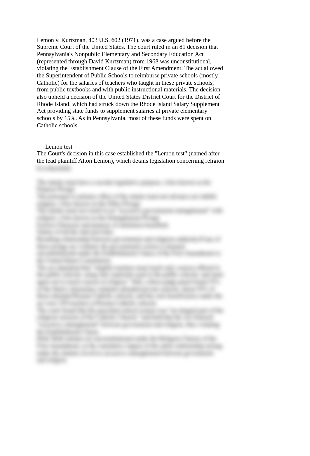 Lemon v. Kurtzman Essay.doc_dvw1xihpn9e_page1