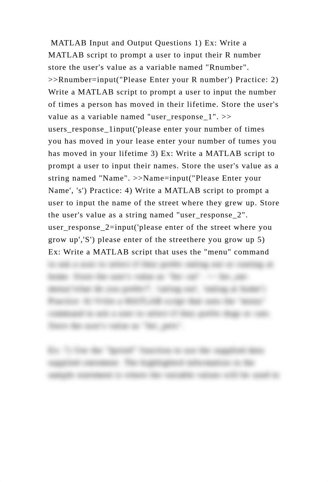 MATLAB Input and Output Questions 1) Ex Write a MATLAB script to pro.docx_dvwgnt4f88u_page2