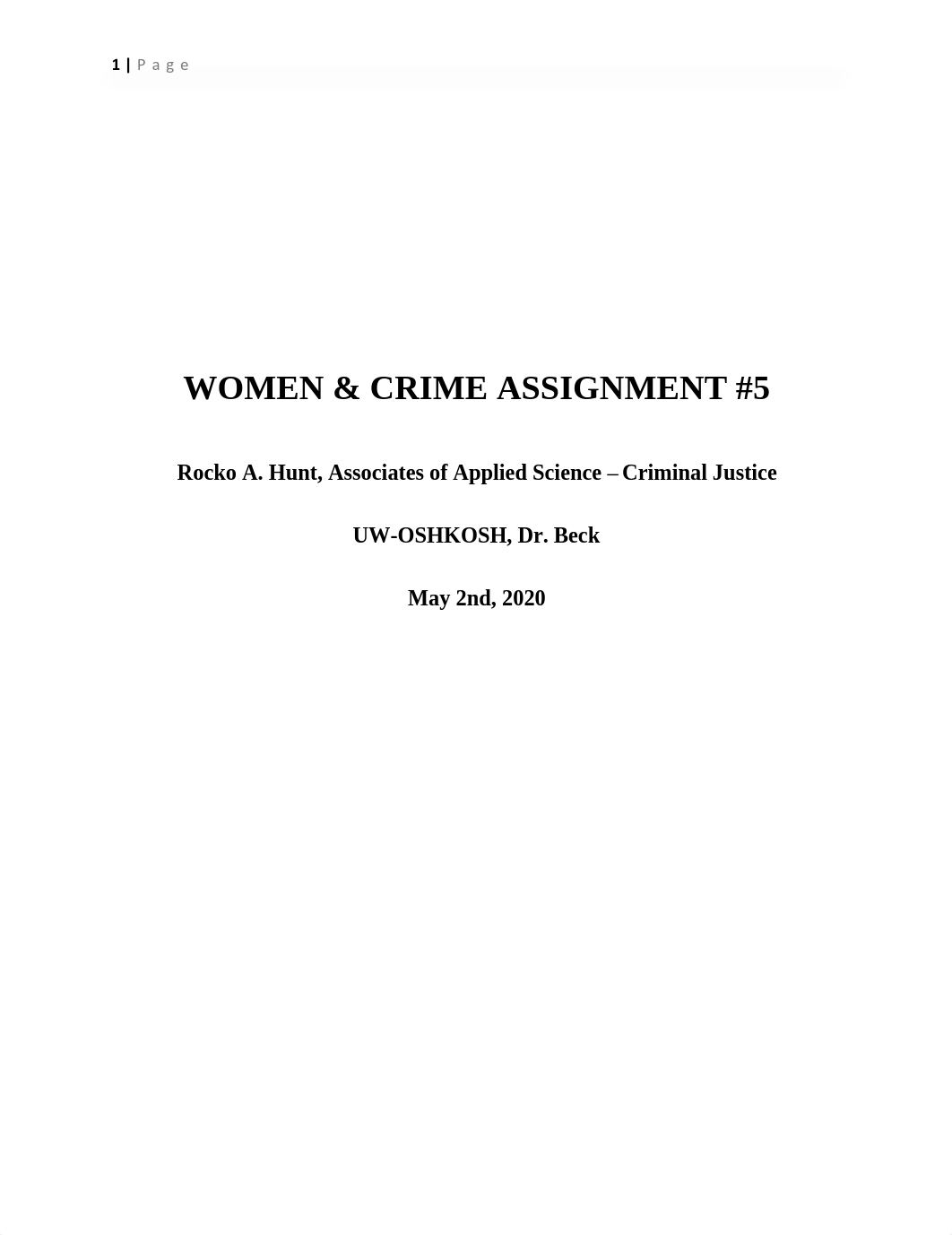 Women and Crime Assign - 5 -Hunt.pdf_dvwrsx9em01_page1