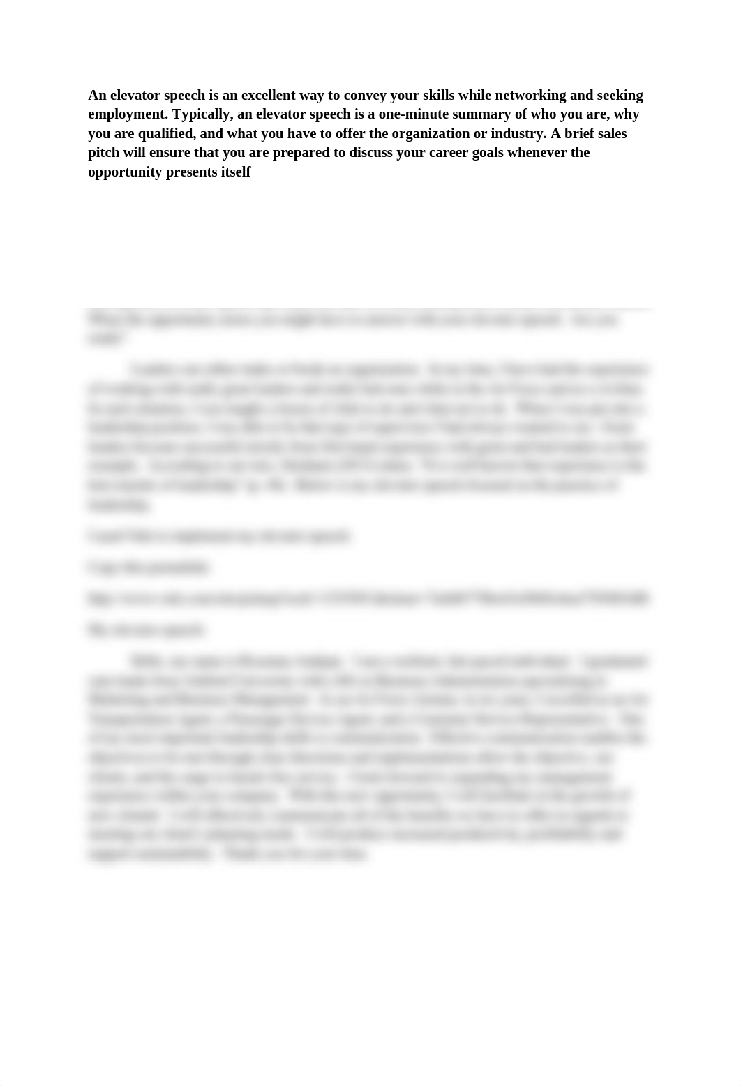 BUS 402-Elevator Speech Wk 1 Dis 2_dvx11l4a3n4_page1