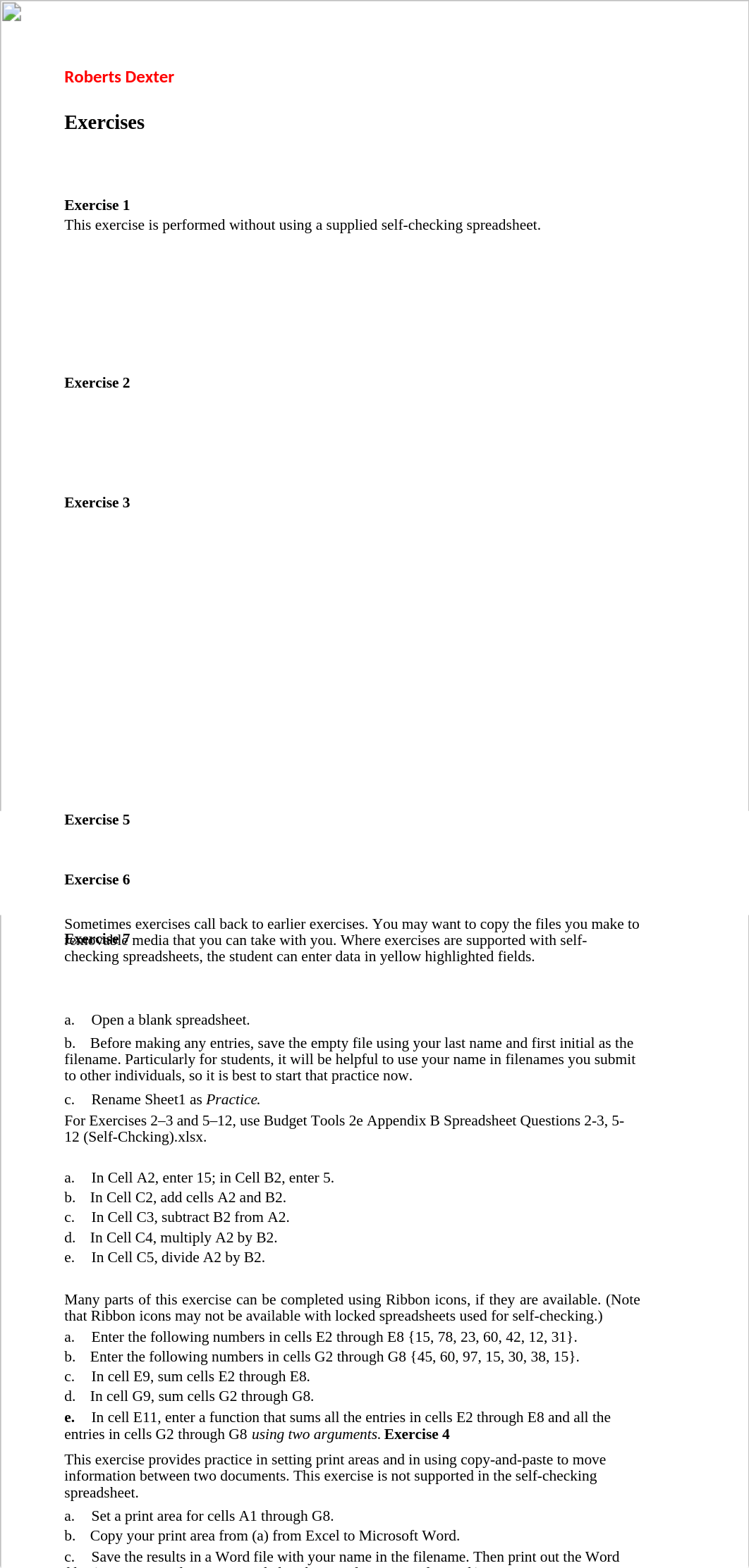 Roberts Dexter Budget-Tools-2e-Appendix-B-Spreadsheets-Questions-2-35-12-SelfChecking-2015-1-point-2_dvxumab493i_page1