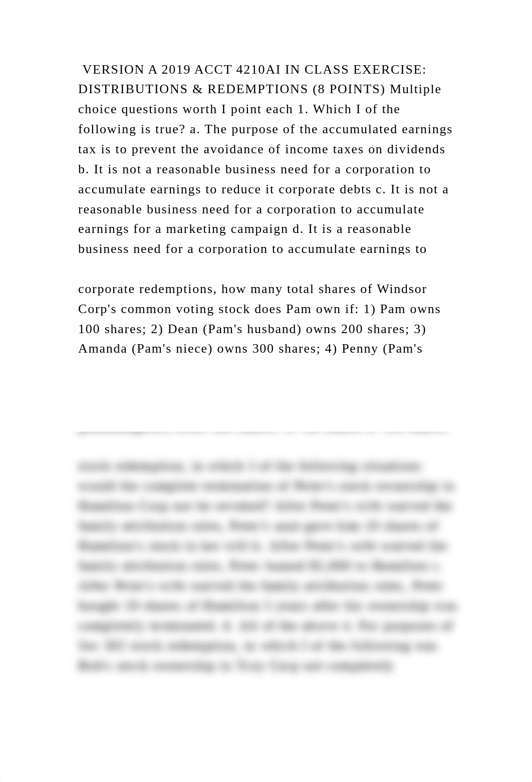VERSION A 2019 ACCT 4210AI IN CLASS EXERCISE DISTRIBUTIONS & REDEMPT.docx_dvy5smbbddw_page2