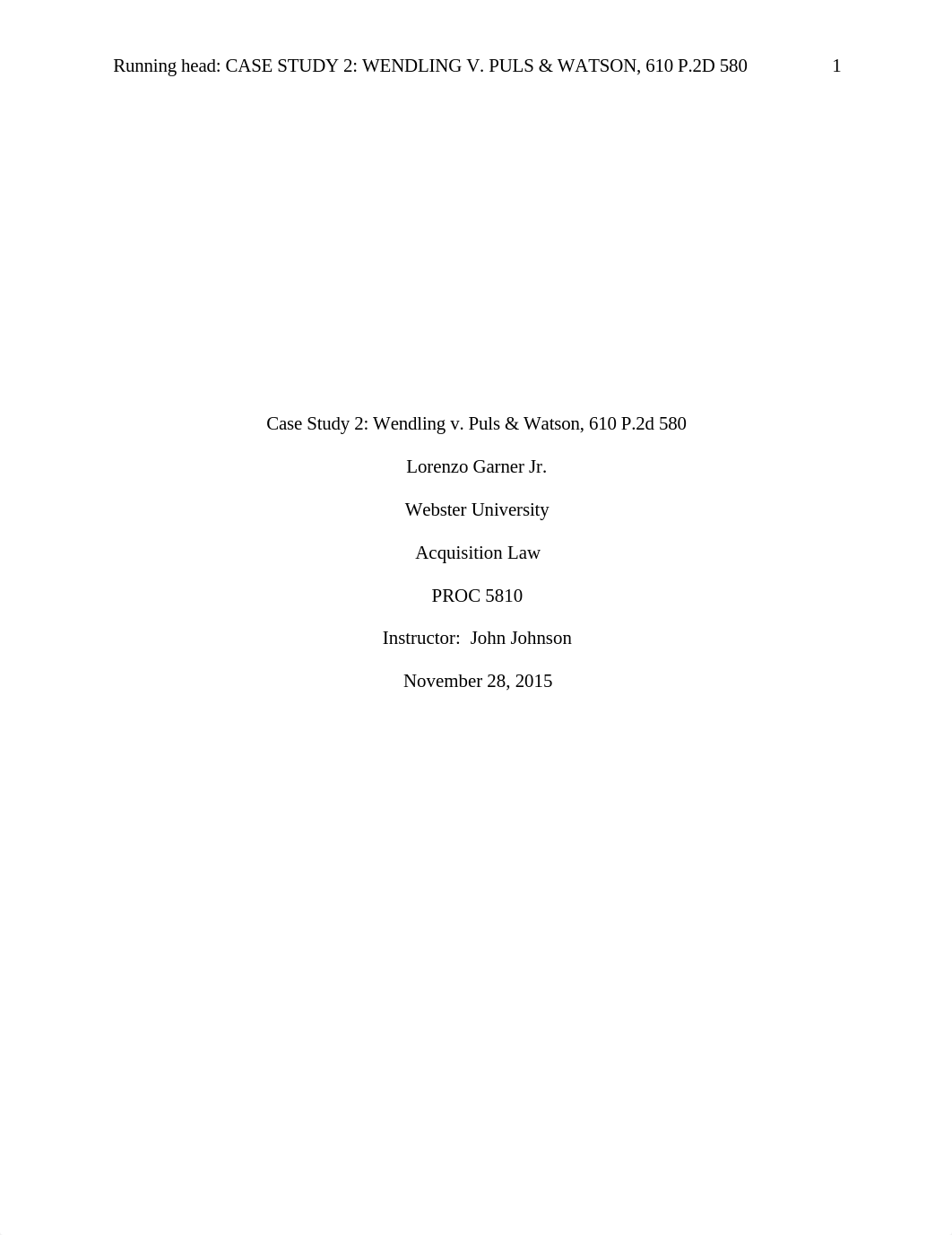 Case Study 2-Wendling v. Puls & Watson_dvya0756p6t_page1