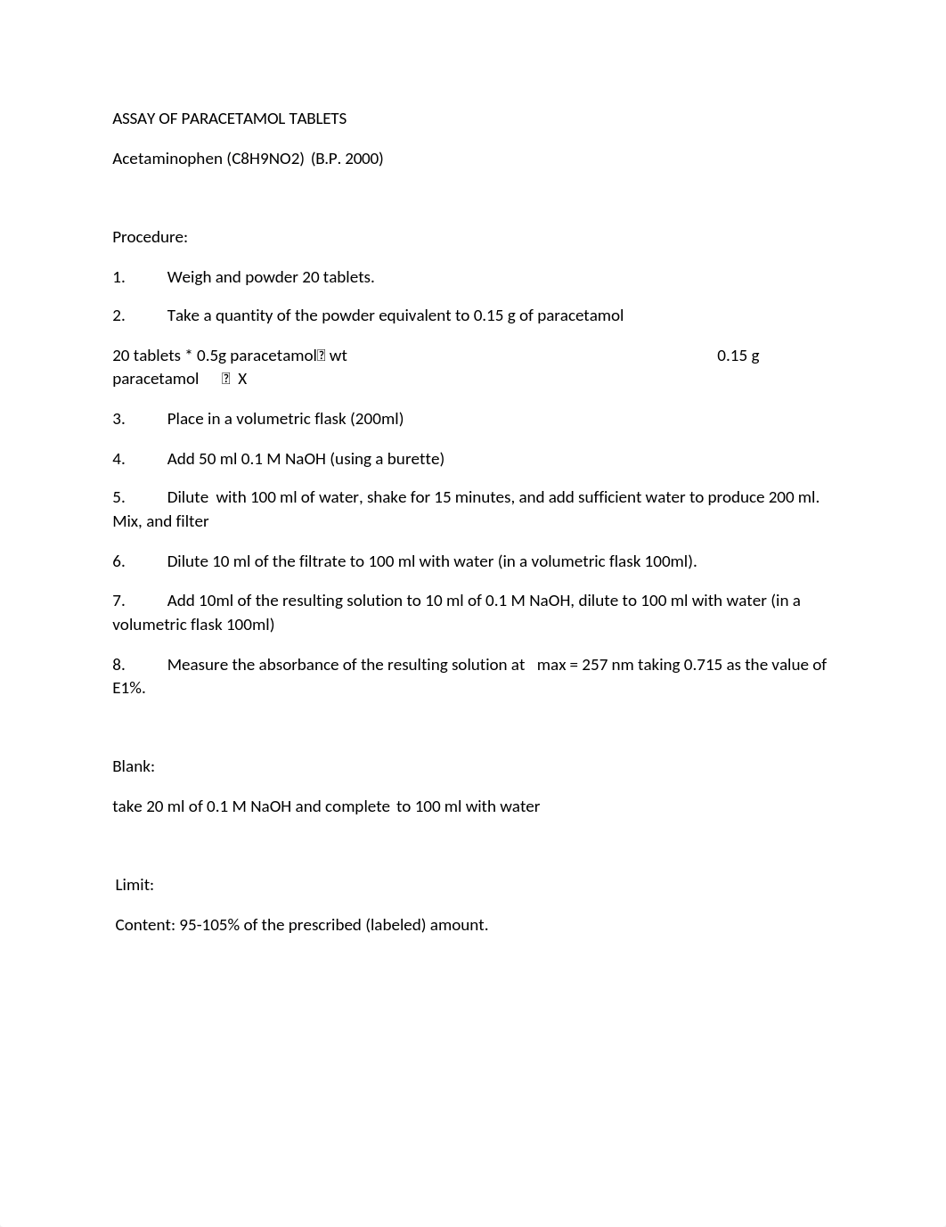 ASSAY OF PARACETAMOL TABLETS_dvyilw95nkr_page1