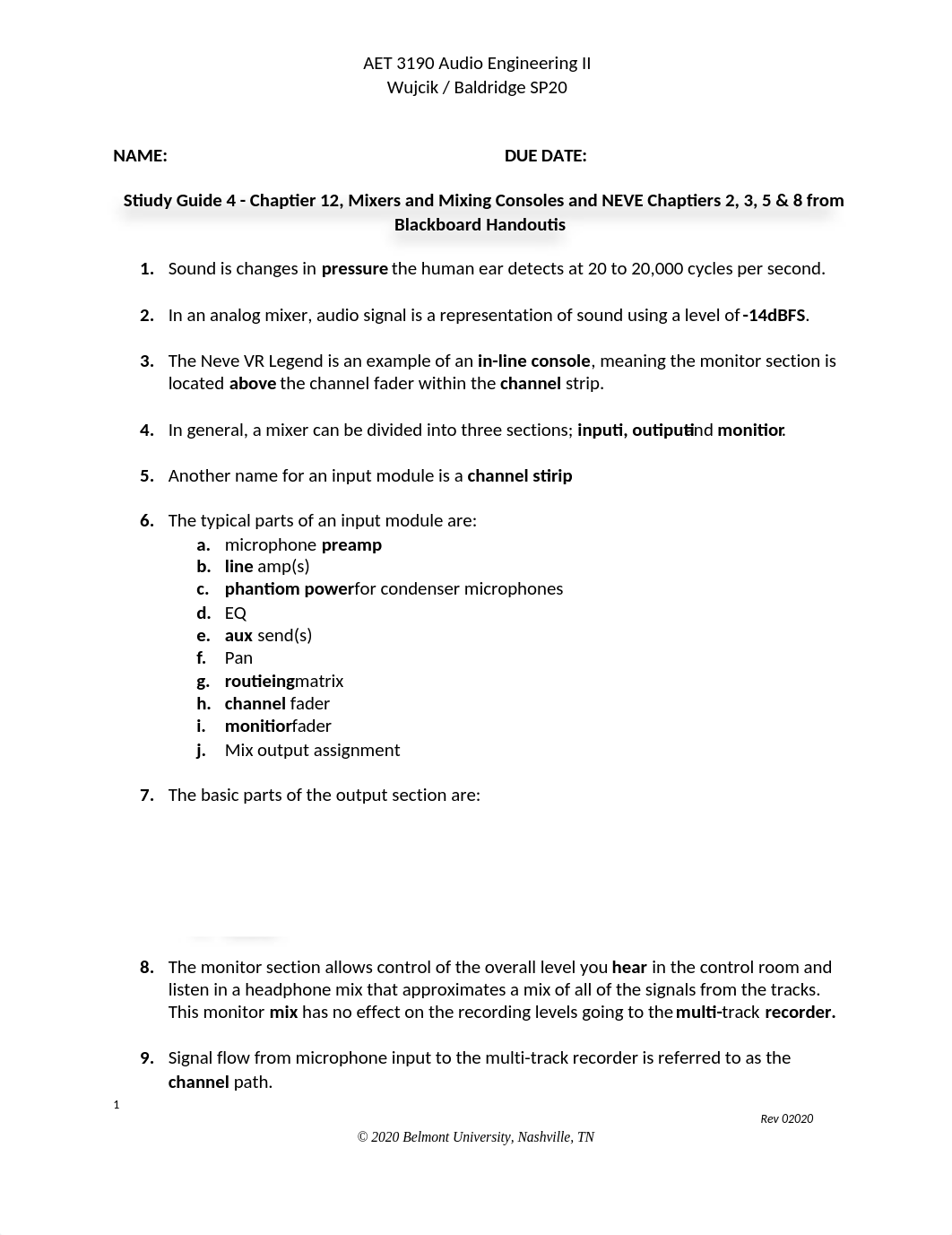 Study Guide 4_THE RECORDING CONSOLE.docx_dvzcydm11j4_page1