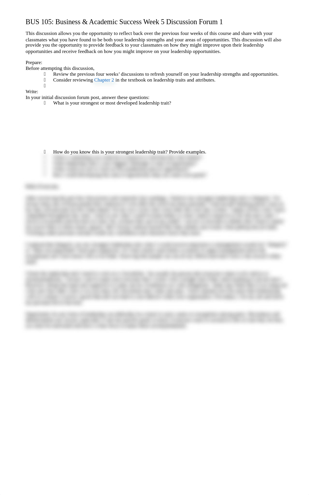 BUS 105 Business & Academic Success Week 5 Discussion Forum 1.docx_dvzmrgerezn_page1