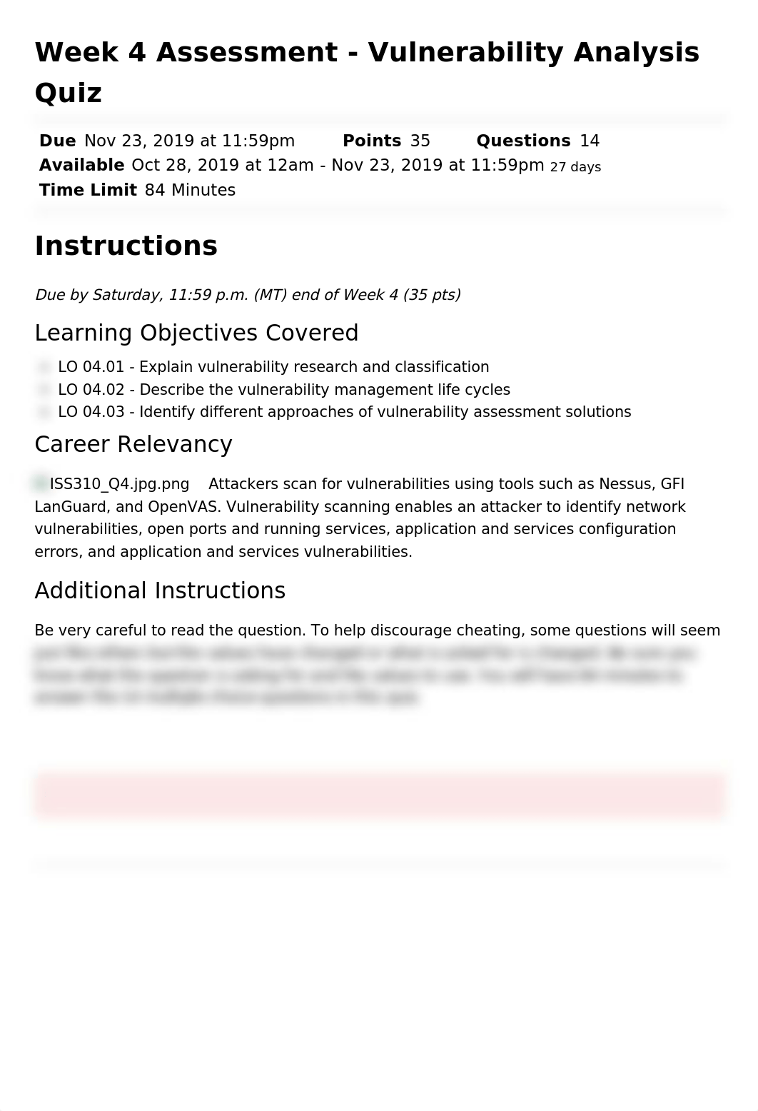 Week 4 Assessment - Vulnerability Analysis Quiz_ ISS310_2_20191028M_OL_Information Security Manageme_dw03e3mzlr6_page1