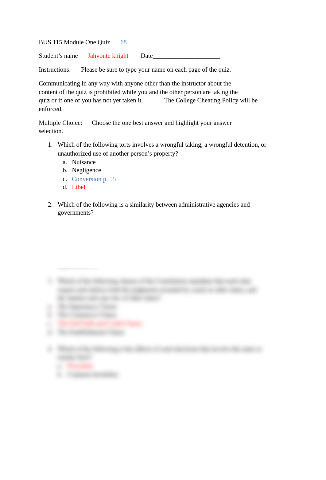 BUS 115 Module One Qui3 (10) Javonte 68.docx_dw08mlwkc8w_page1