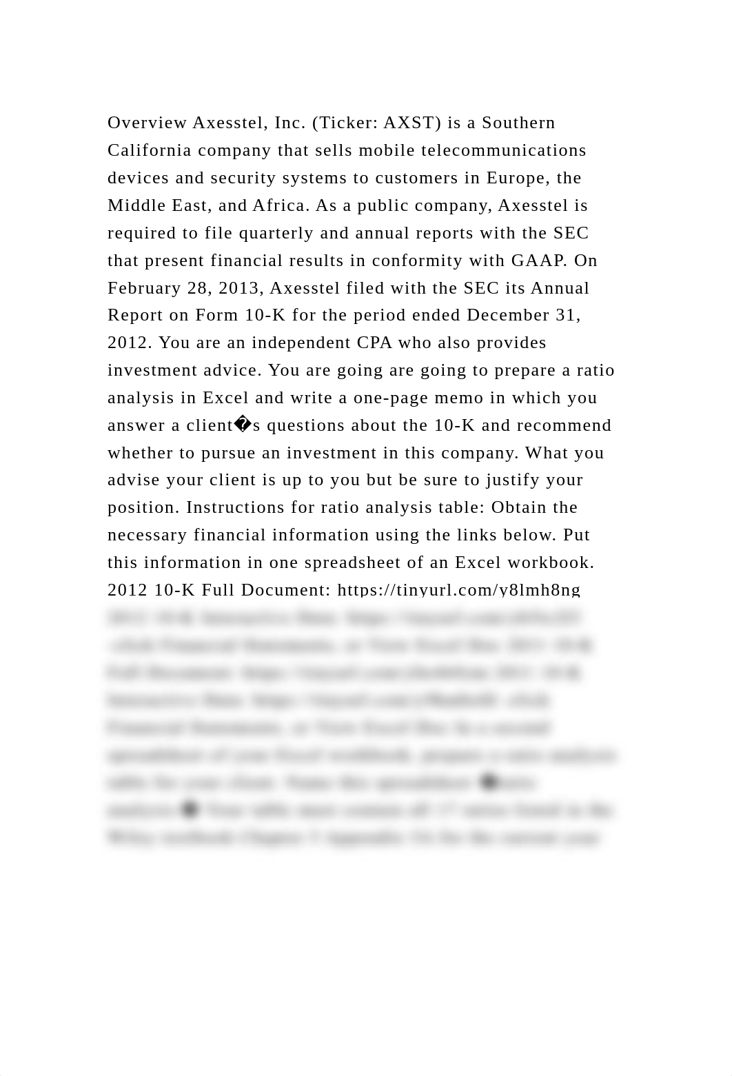 Overview Axesstel, Inc. (Ticker AXST) is a Southern California comp.docx_dw0tgxapy5v_page2