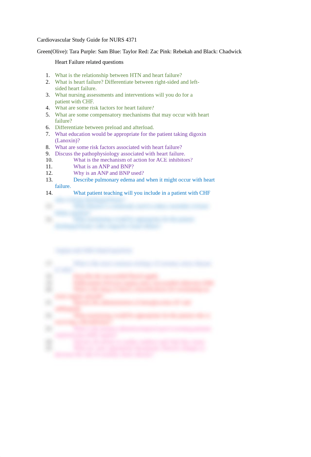 Cardiovascular Study Guide for NURS 4371.docx_dw0x9rjjrz1_page1