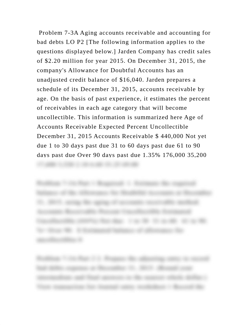 Problem 7-3A Aging accounts receivable and accounting for bad debts L.docx_dw1fck7iewr_page2