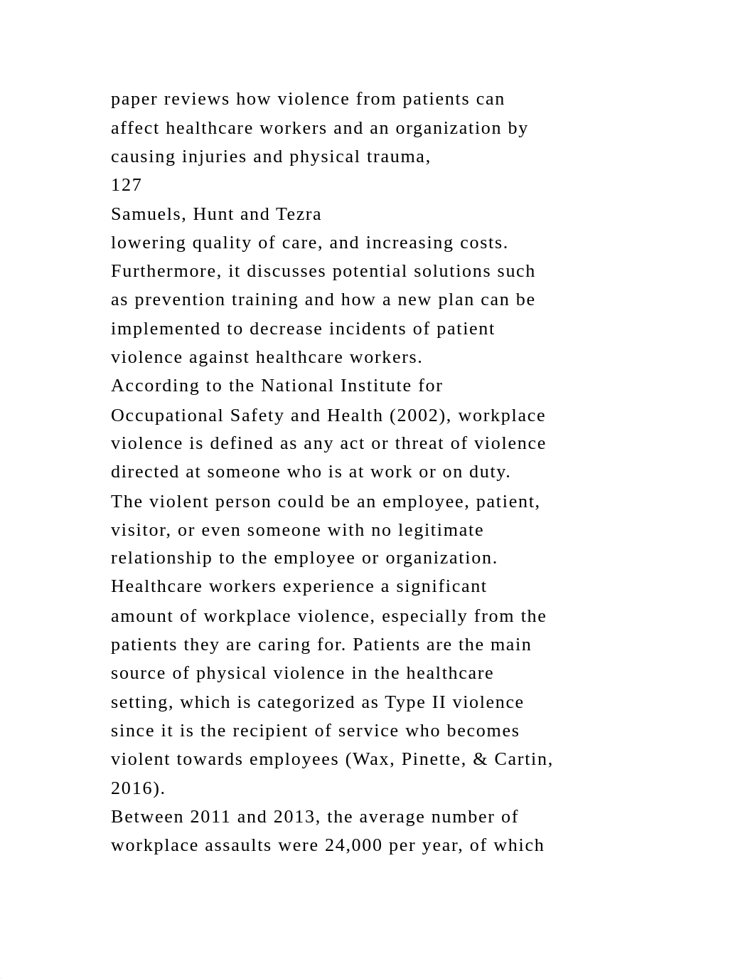 INTRODUCTION Workplace violence can happen anywhere, at any time.docx_dw1s74378qf_page3