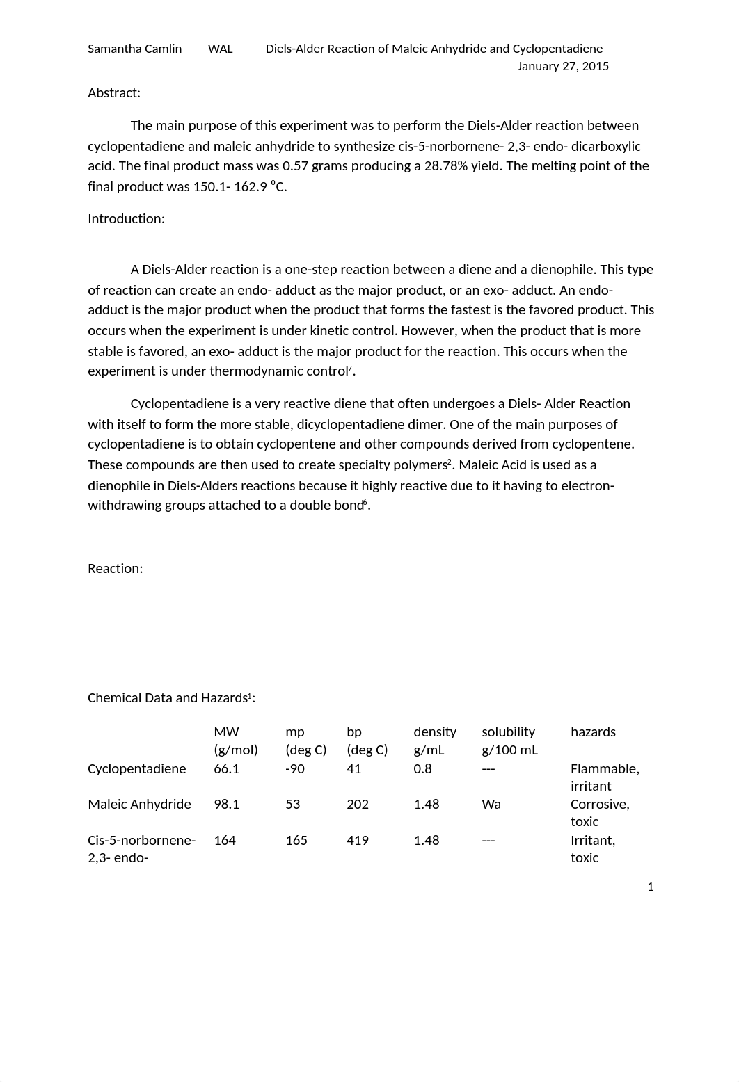 Organic Chemistry Diels-Alder Reaction Lab_dw1w3vui9e9_page1