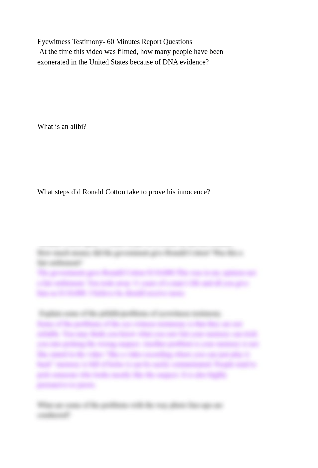 Eyewitness Testimony- 60 Minutes Report Questions.pdf_dw24mh7rqj4_page1