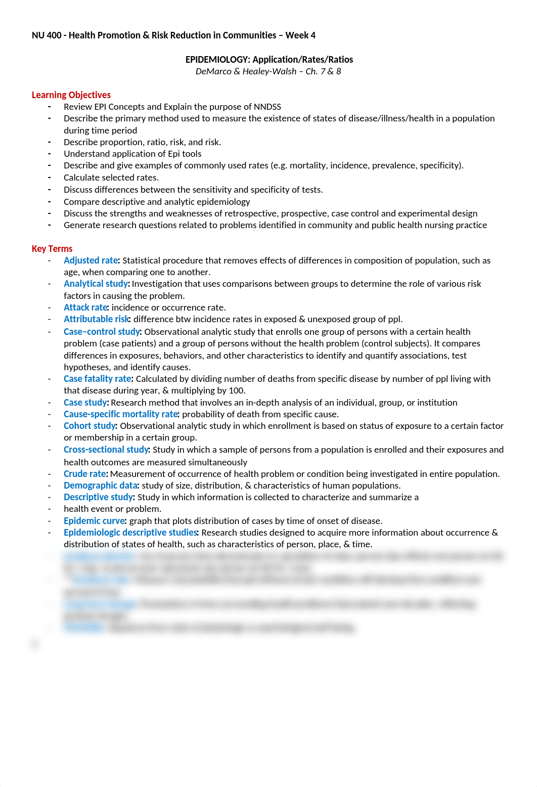 NU 400 WK 4 - Ch. 7 & 8 EPIDEMIOLOGY Application, Rates, Ratios.docx_dw3326uihmp_page1