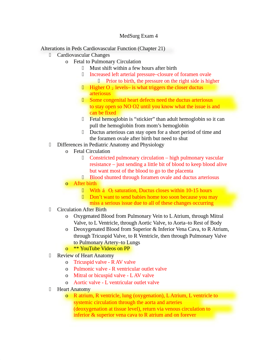 MedSurg Exam 4 - Peds Cardiac .docx_dw3aoyw252f_page1