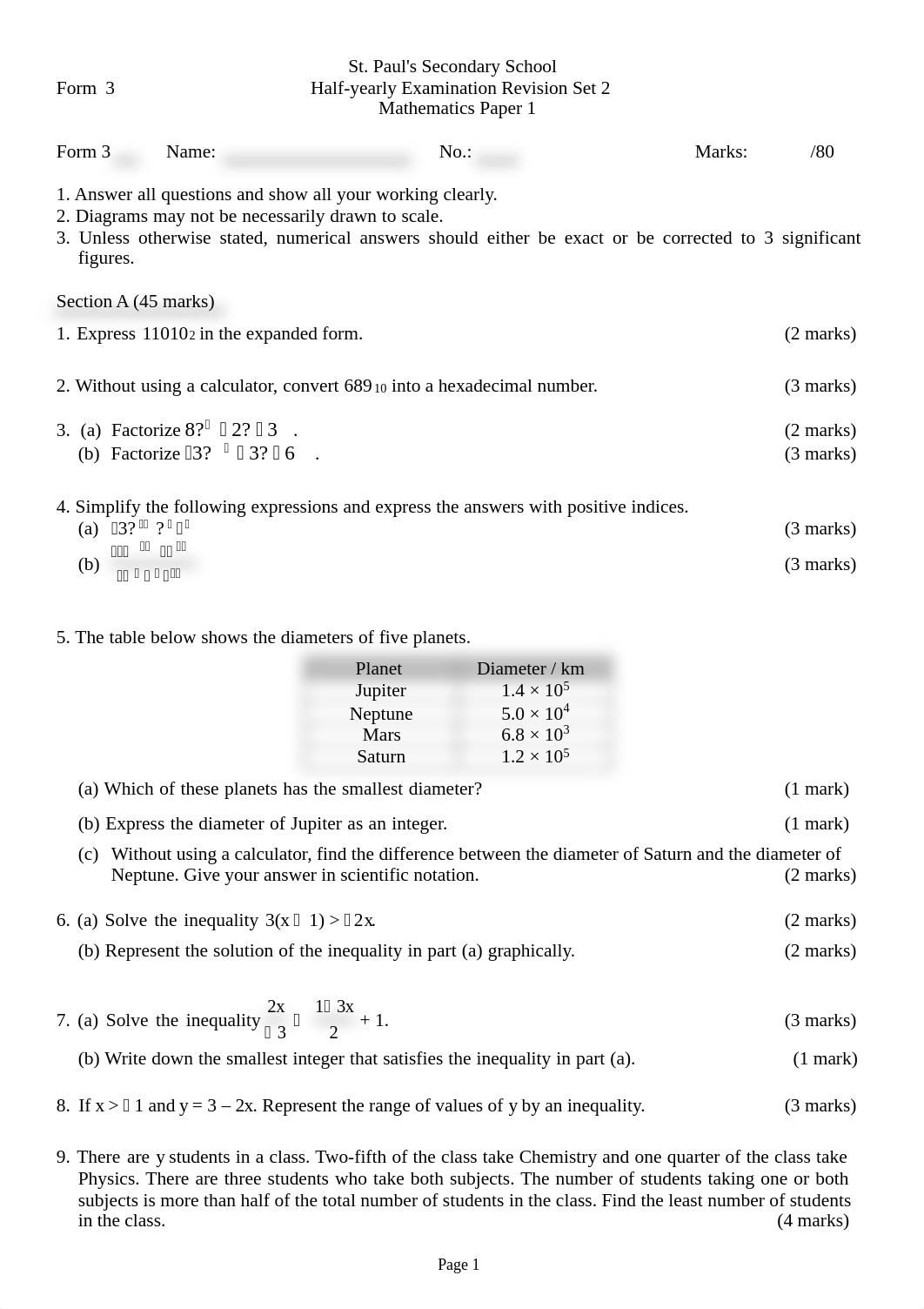 F.3 Half-yearly Exam Revision Set 2 with answers.pdf_dw40veu7z7p_page1