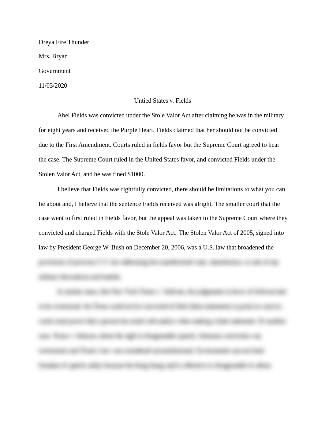 united states v. fields essay.docx_dw446wqhruh_page1