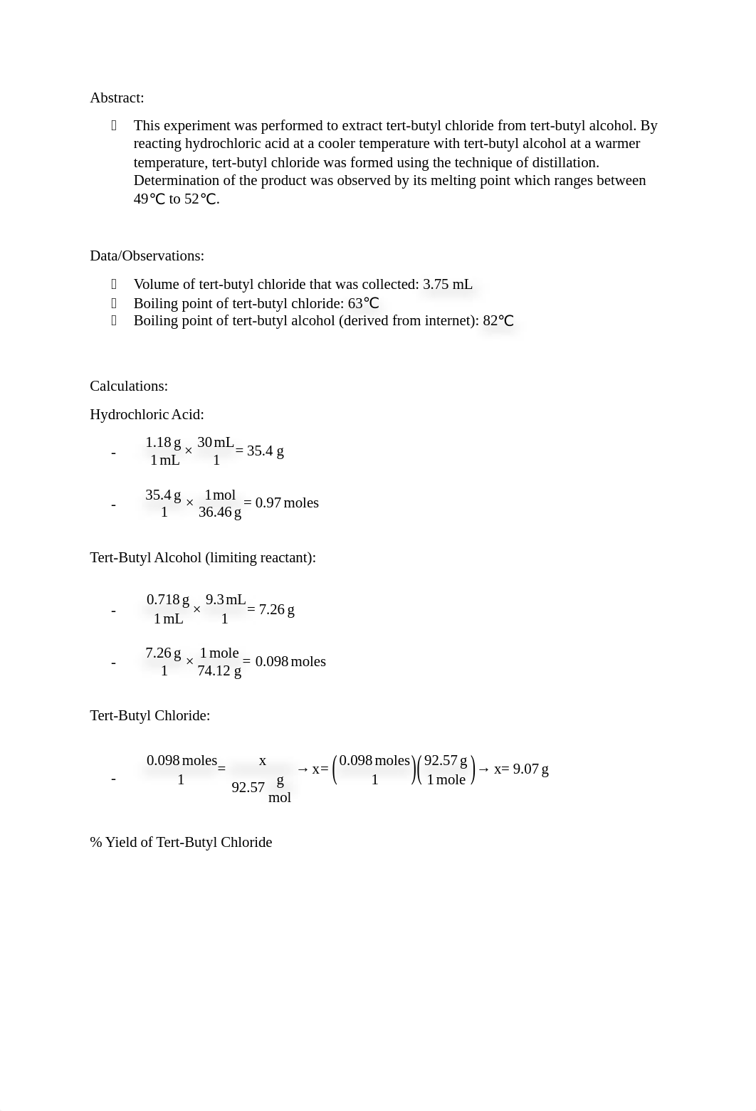 Organic Chemistry Experiment #3 Nucleophilic Substitution Reaction Tert-Butyl Chloride from Tert-But_dw5rvjfggpx_page2