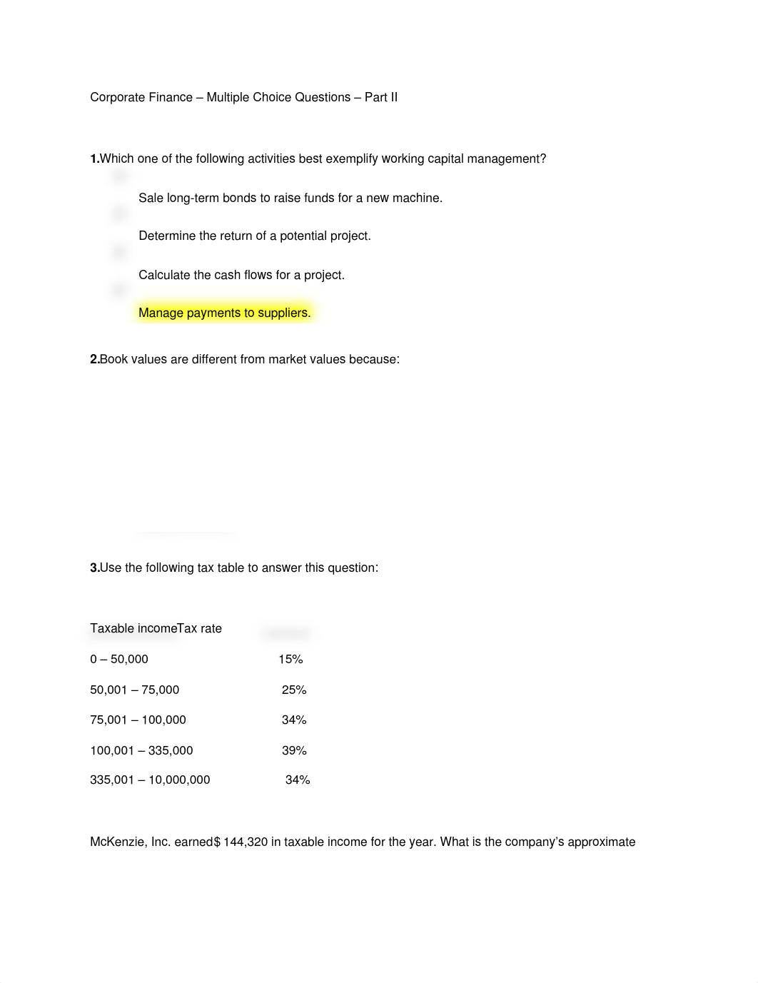 Corporate Finance - Multiple Choice Questions - Part II - 20110517_dw5w83bpewh_page1