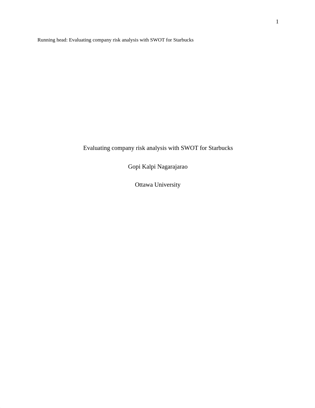 Evaluating company risk analysis with SWOT for Starbucks.docx_dw603puzhde_page1