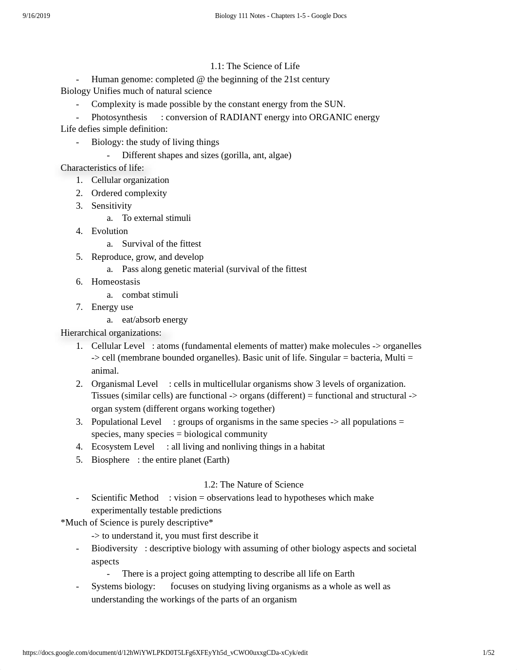 Biology 111 Notes - Chapters 1-5 - Google Docs.pdf_dw621jqwjmb_page1