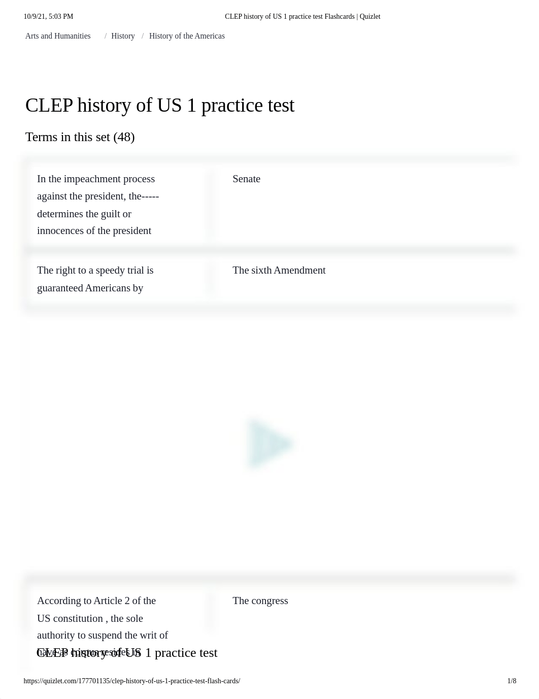 CLEP history of US 1 practice test Flashcards _ Quizlet.pdf_dw67g4n16r5_page1