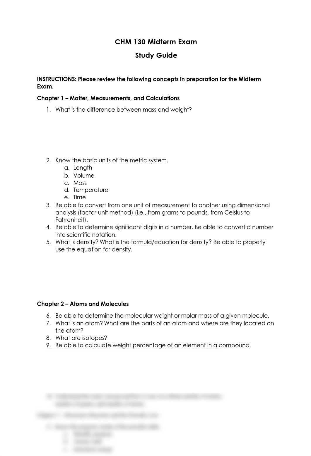 CHM 130 Midterm Exam Study Guide (Student).pdf_dw6pq6r9mgq_page1