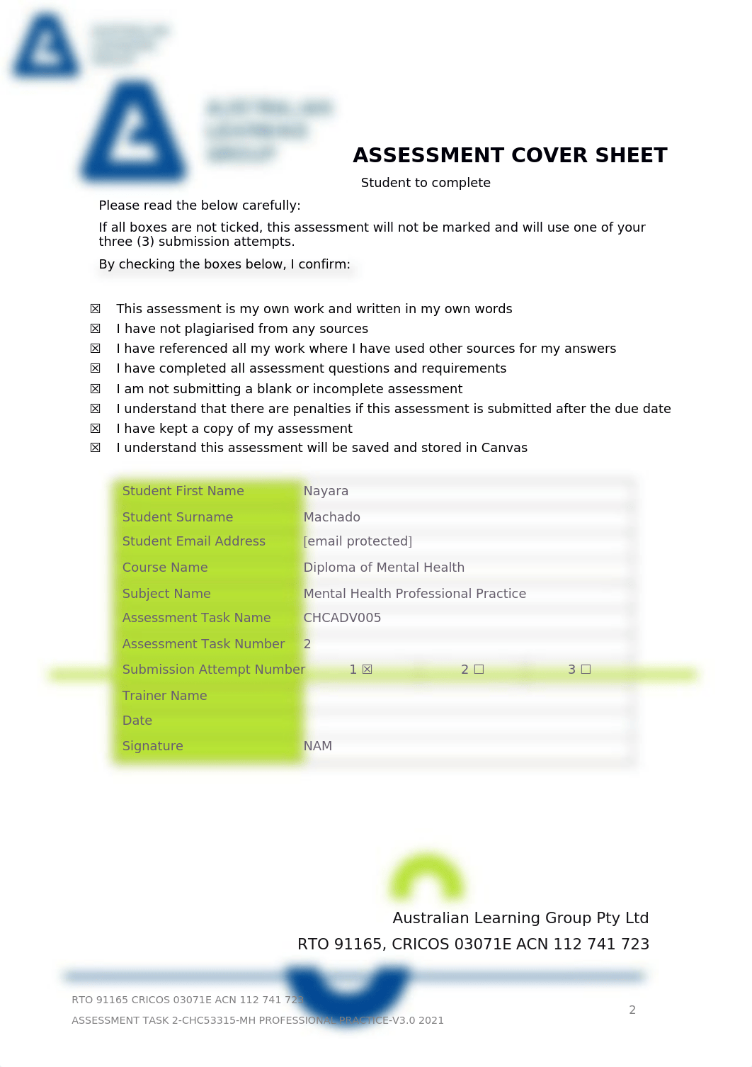 ASSESSMENT TASK 2-CHC53315-MH PROFESSIONAL PRACTICE-V3.0 2021 (1).docx_dw82qhbw8m2_page2