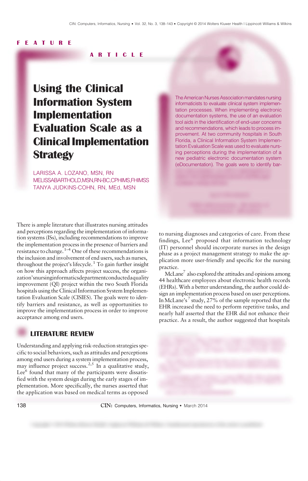 Using the Clinical Information System Implementation Evaluation Scale as a Clinical Implementation S_dw8fpdd5pyl_page1