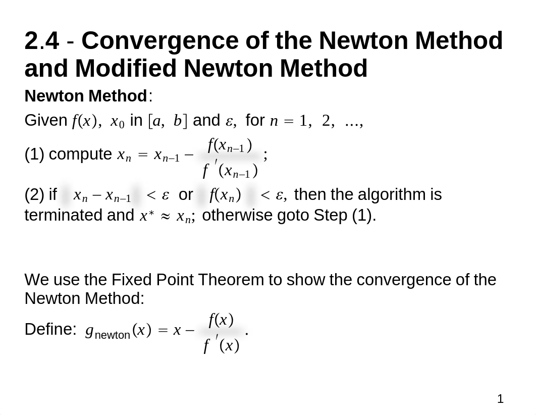 Lecture Notes on Convergence of the Newton Method and Modified Newton Method_dw8n1u1sx4p_page1