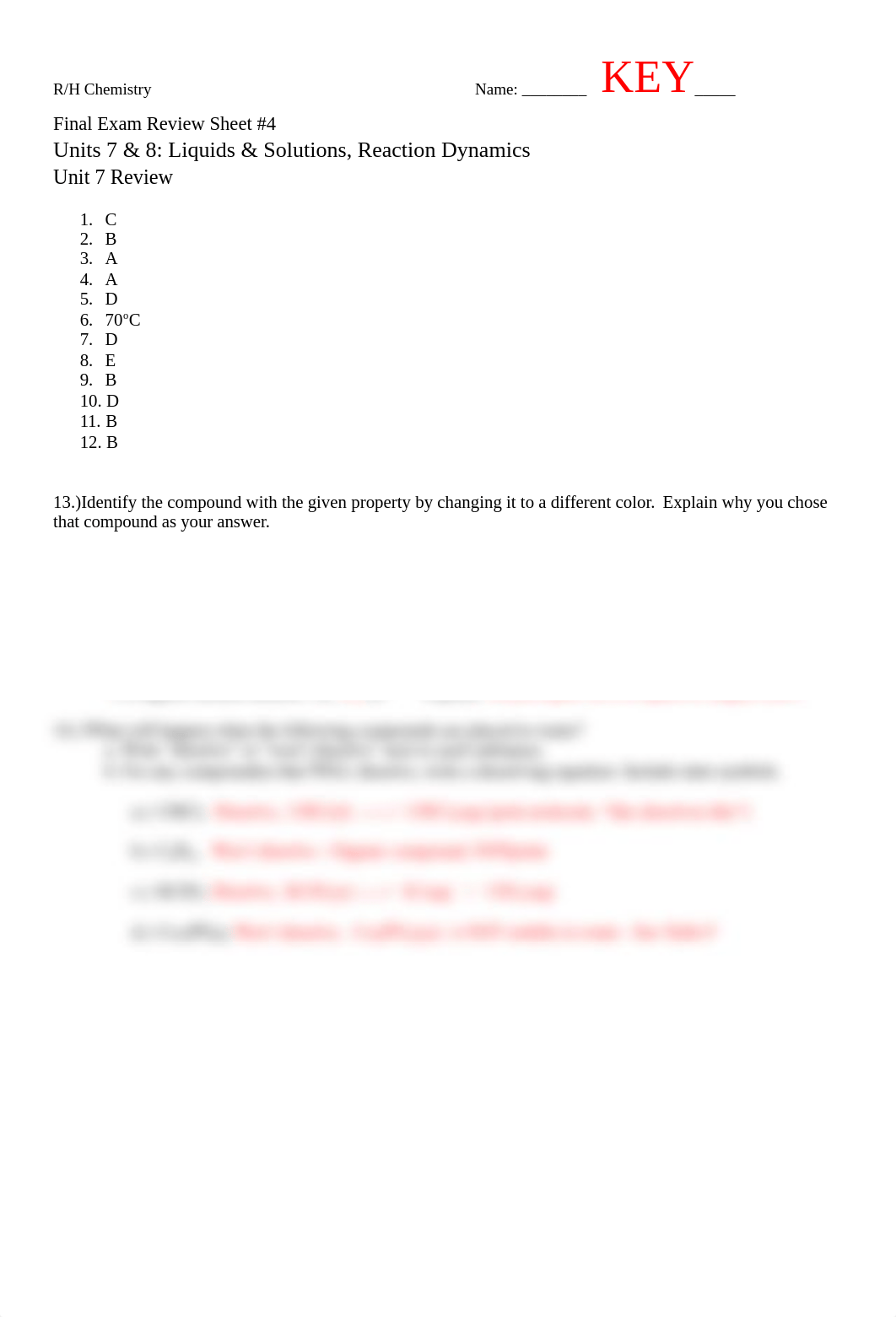 ANSWER KEY for Final Exam Review Sheet #4- Units 7 & 8 IMFs, Kinetics and Equilibrium-K.pdf_dw92t0s8mw0_page1