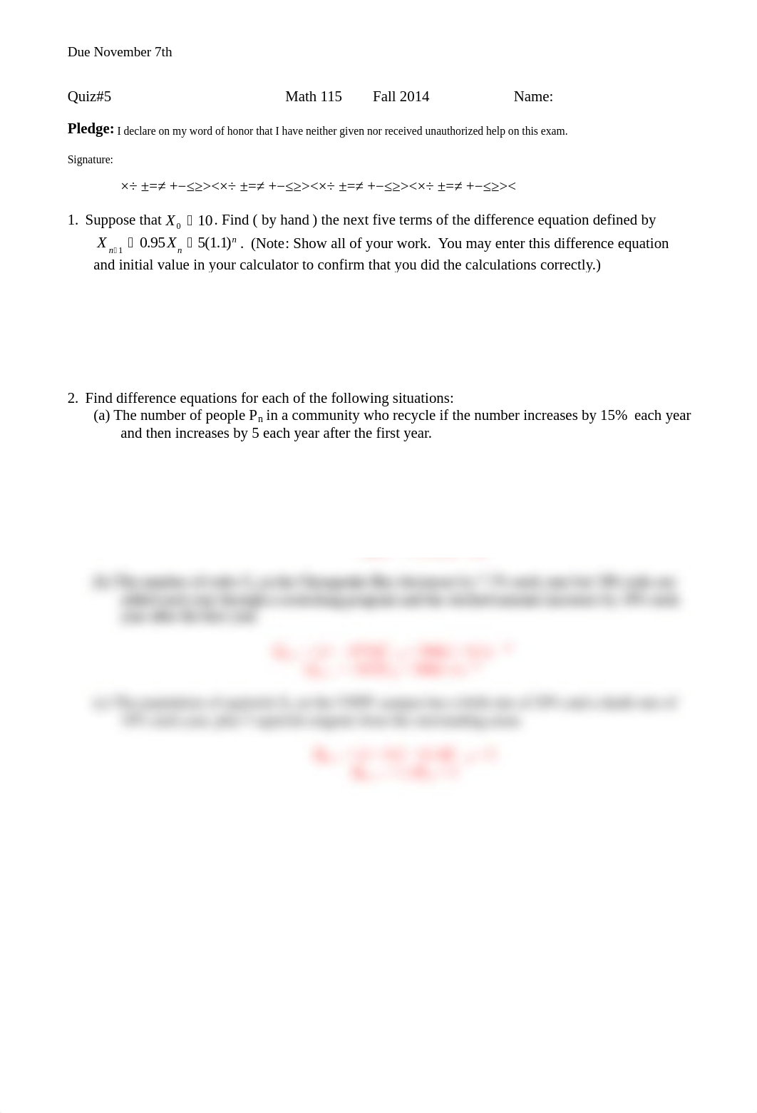 MATH 115 Quiz 5 Solutions_dw93odhagay_page1