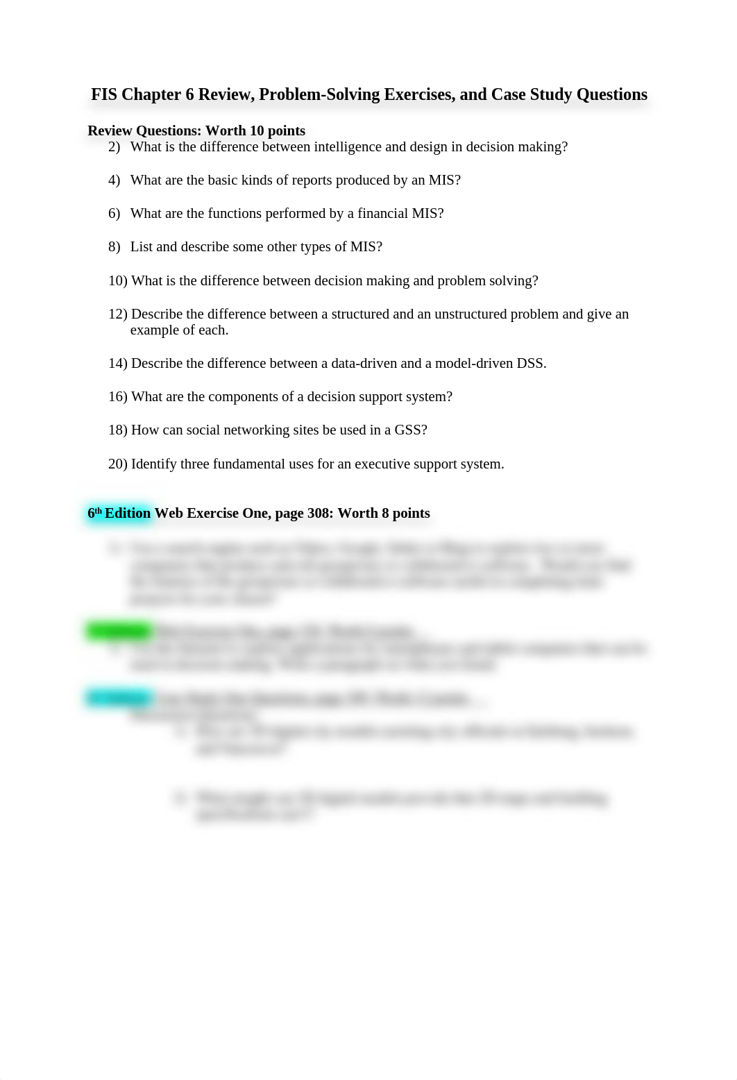 FIS Chapter 6 Review, Problem-Solving and Case Study Questions_dw9ky42elrw_page1