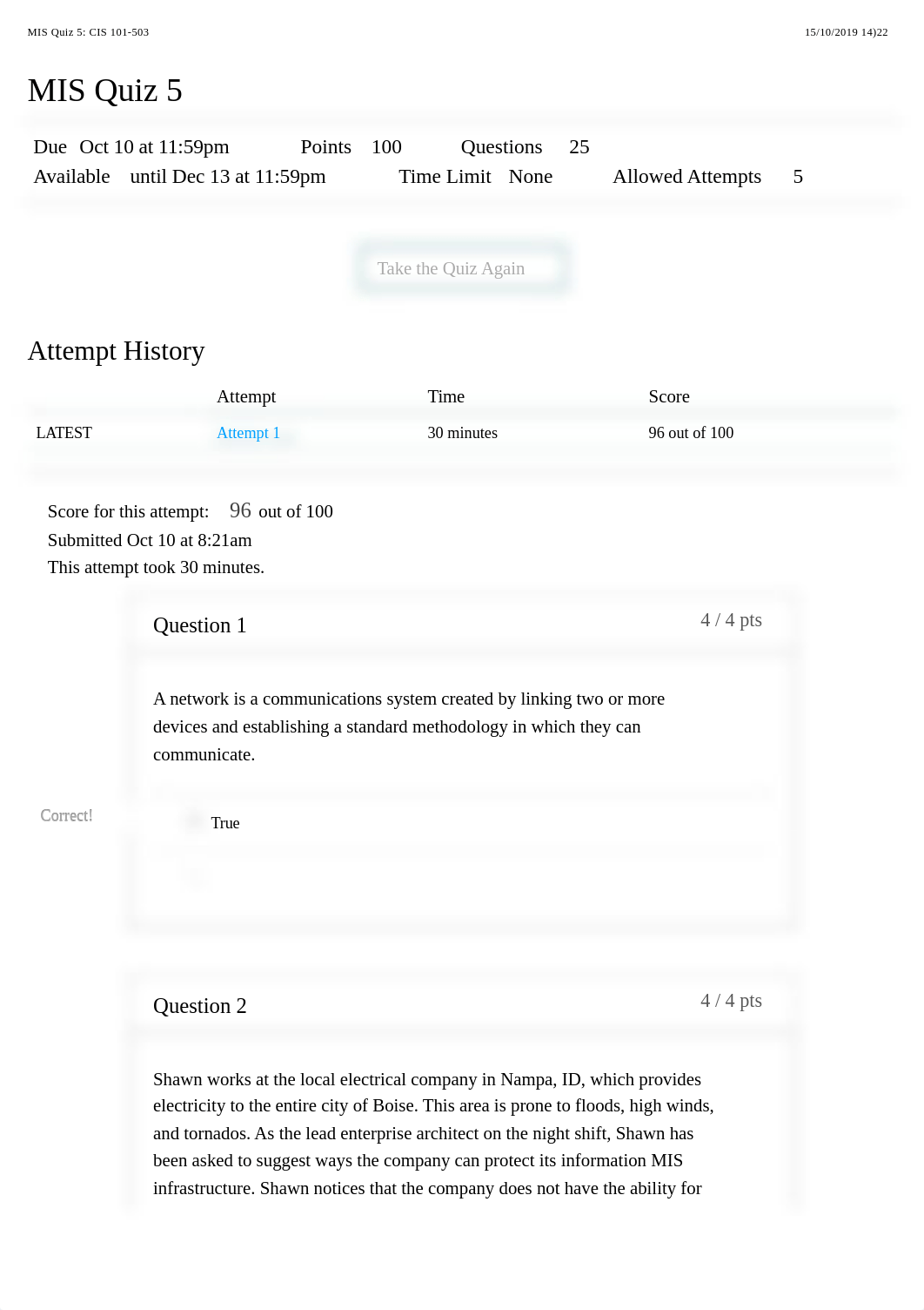 MIS Quiz 5: CIS 101-503.pdf_dw9weu4mq4a_page1