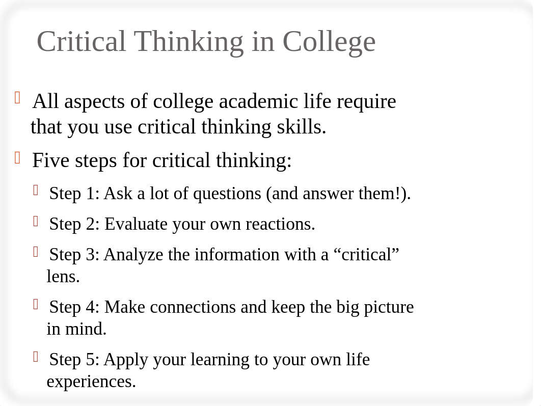 Ch 6 _ Critical Thinking in College _  A Pocket Guide to College Success.ppt_dw9zi9cy6ix_page2