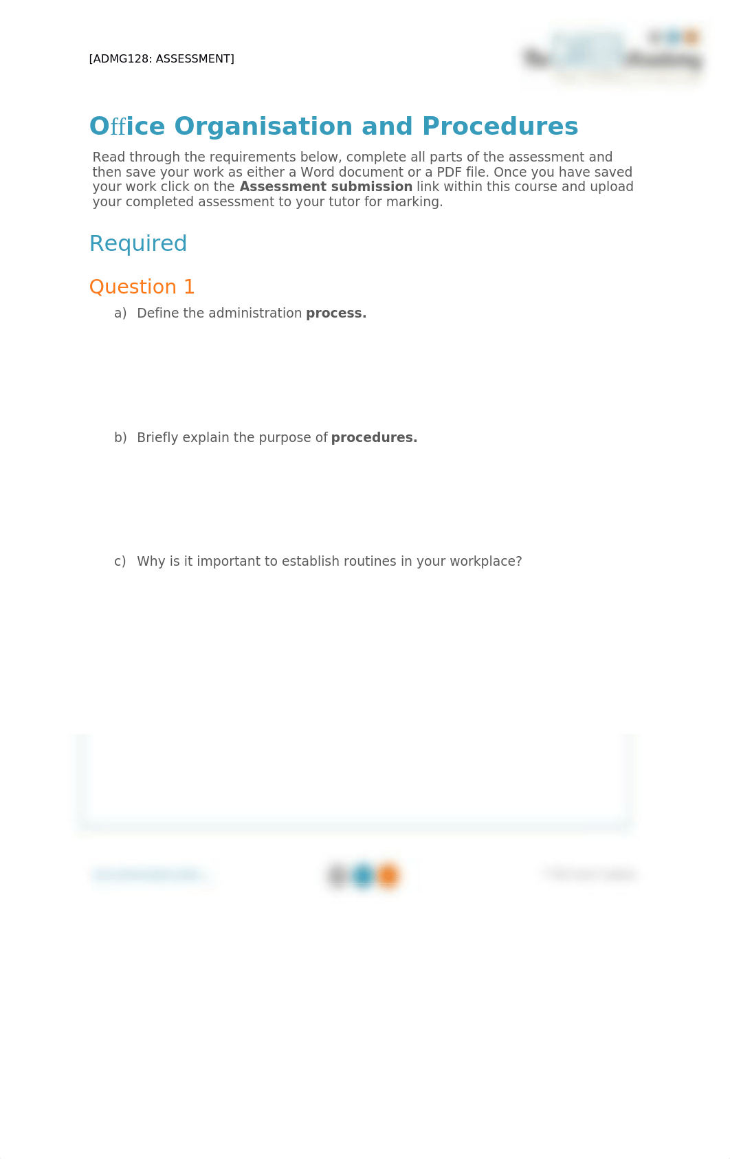 ADMG128 - Office Organisation and Procedures.docx_dwa8tjehixc_page1