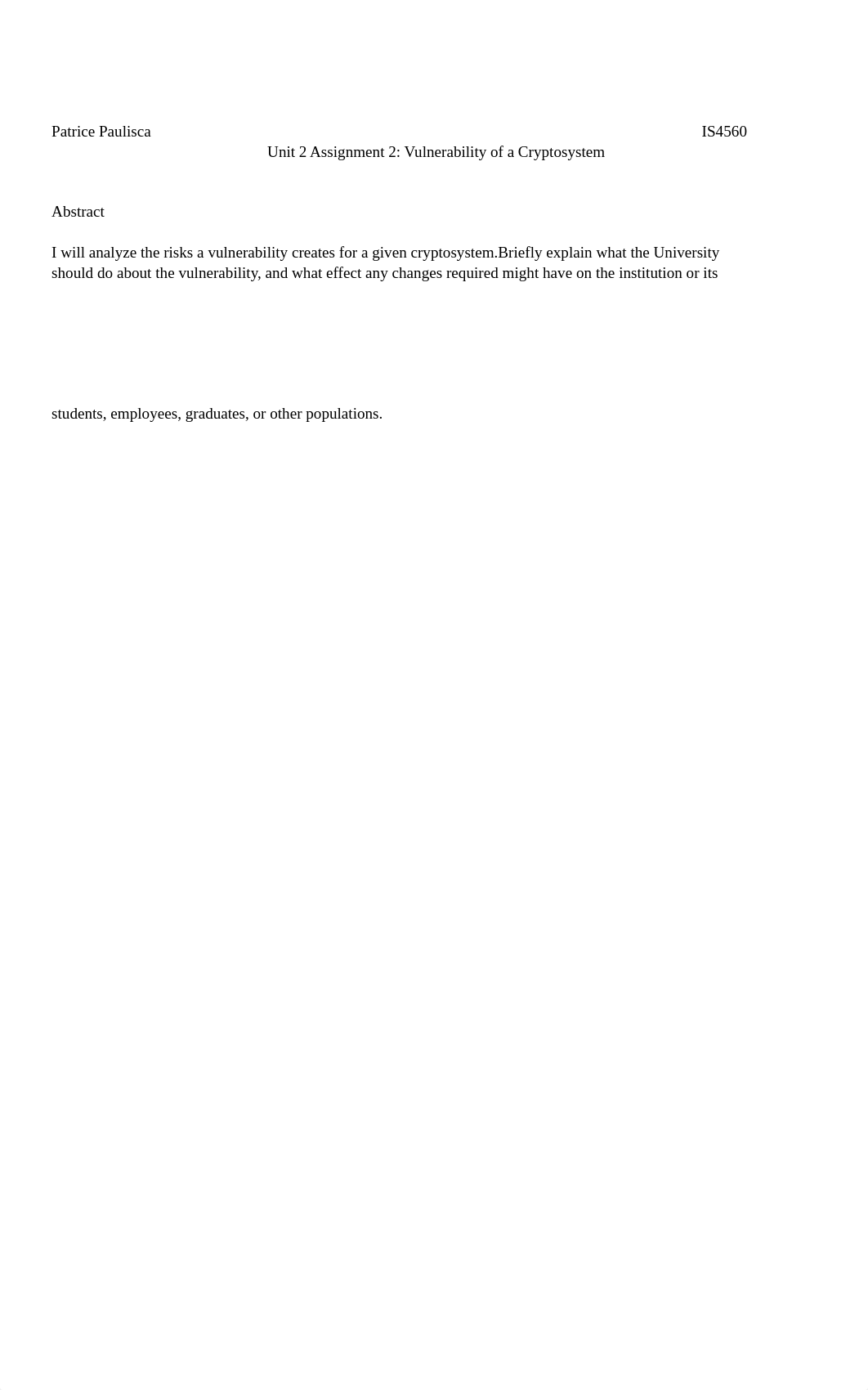 Unit 2 Assignment 2: Vulnerability of a Cryptosystem_dwa9fkoqcst_page1