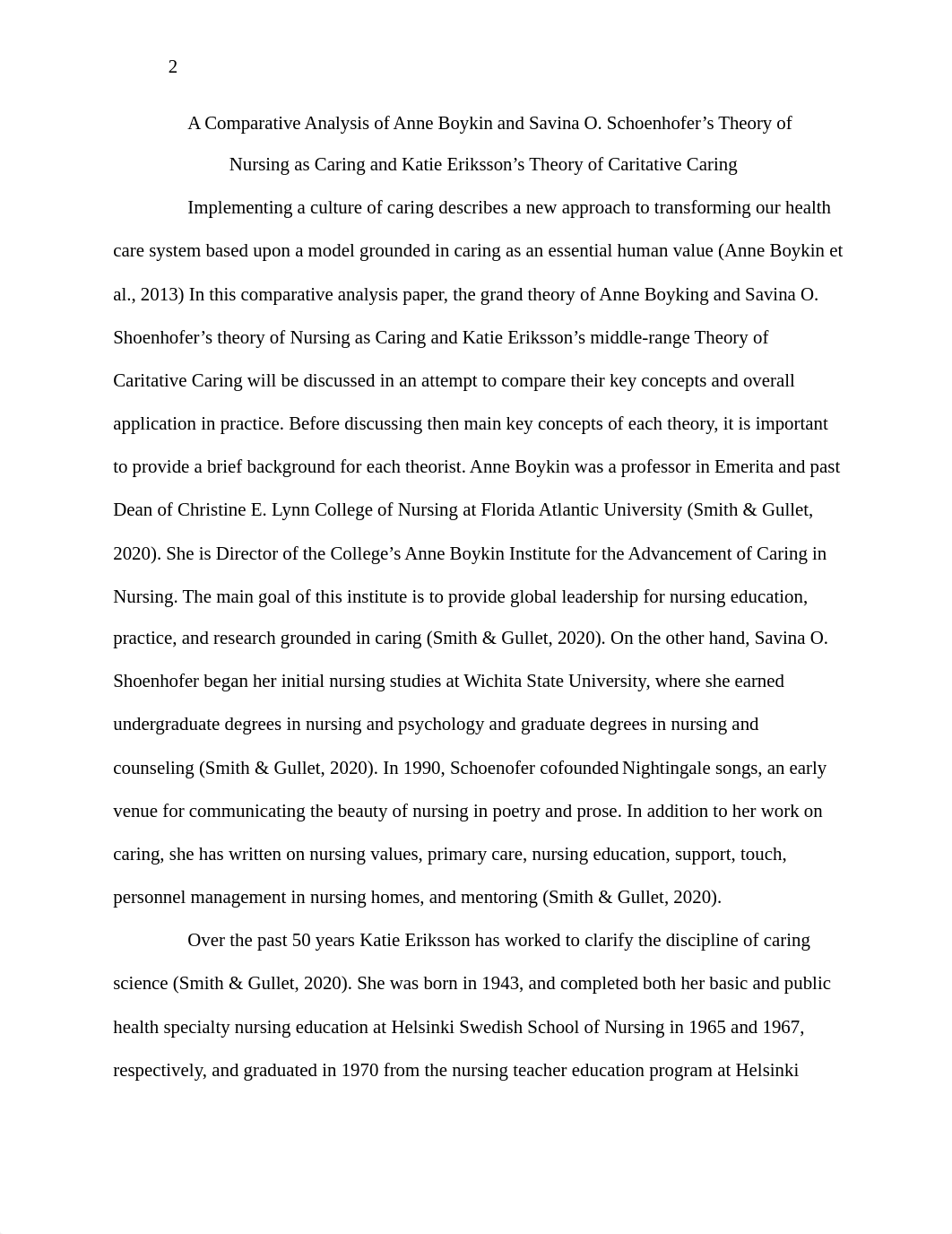 Comparison of Anne Boykin & Savina O.Schoenhofer vs Katie Eriksson Nursing Theories.docx_dwavco1hsct_page2