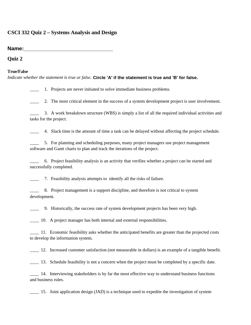 CSCI 332 Quiz 2 - Systems Analysis and Design.docx_dwb5oeyb0l7_page1