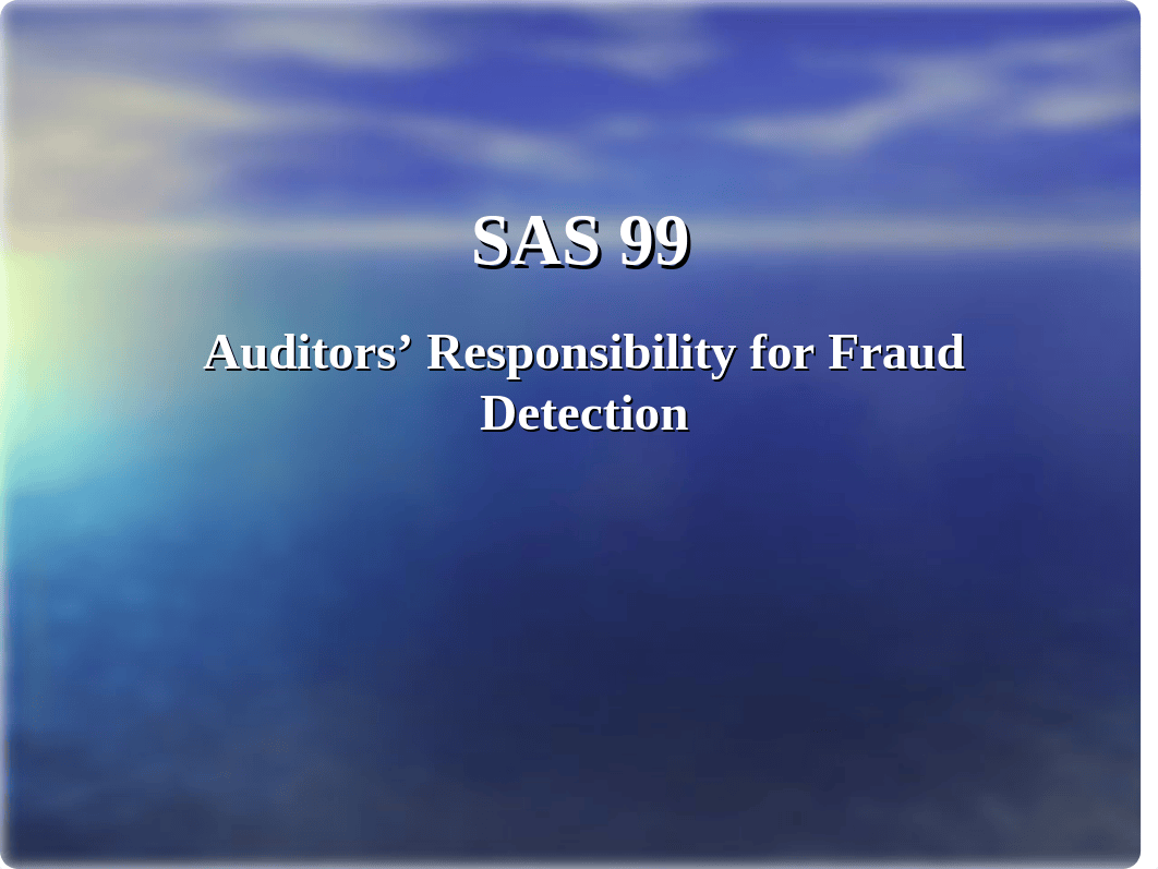 Auditor Responsibility for Fraud Detection SAS.99_dwbysn790z1_page1