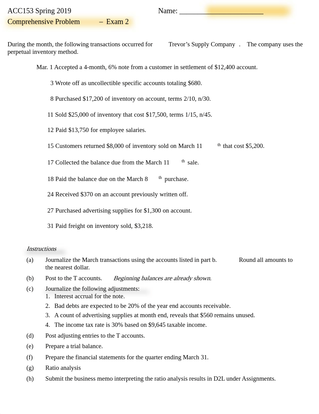 COMPREHENSIVE PROBLEM Exam 2 S19.pdf_dwdon3jwk08_page1