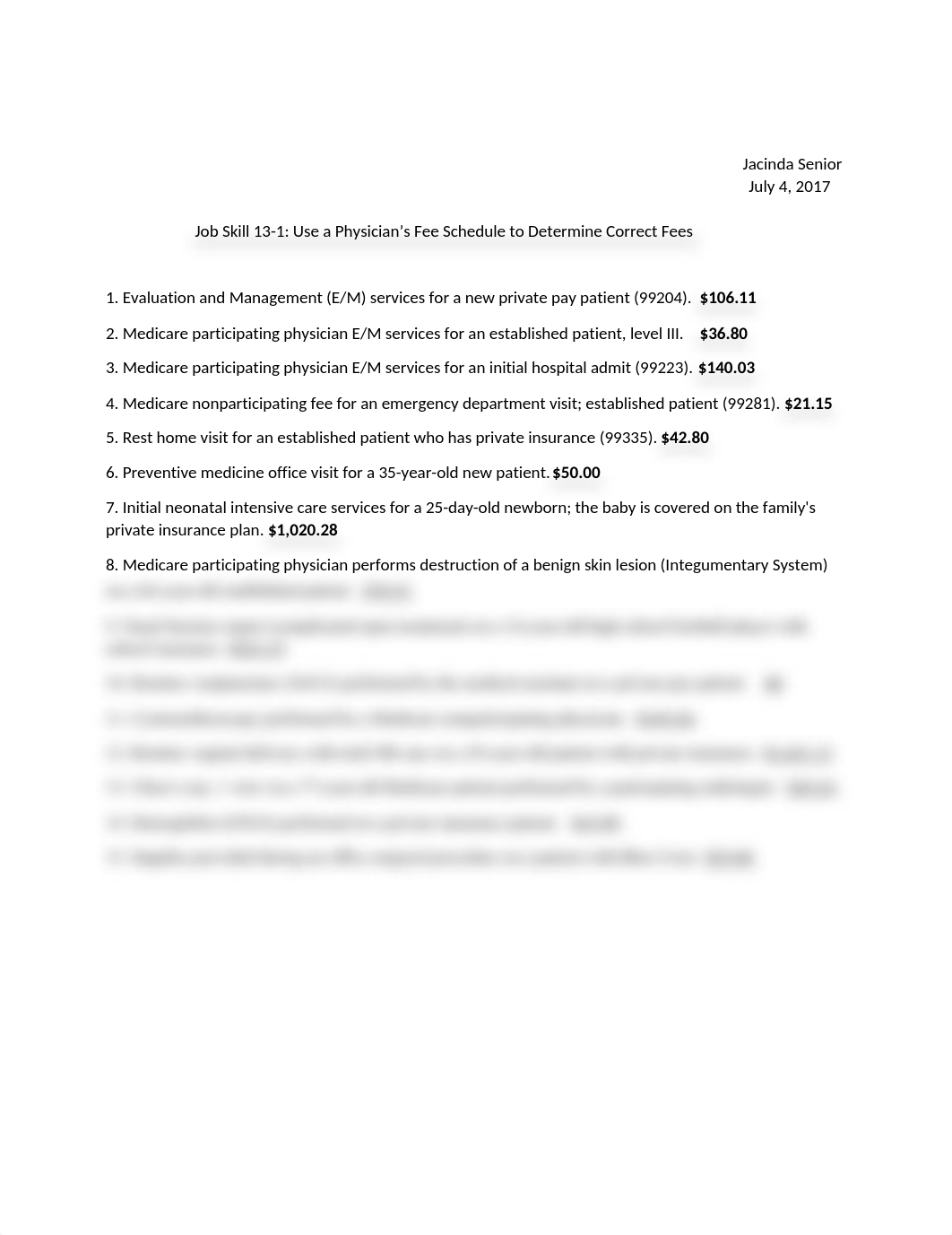 Job Skill 13-1 Use a Physician's Fee Schedule to Determine Correct Fees.doc_dwef7zbsv56_page1